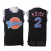 2020 곡 분대 공간 잼 영화 Baloncesto LeBron James Jersey White Navy 0 Space Jam Looney Monstars Maillot de 바스켓 스티치 S-XXL