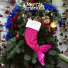 18 '' Kids Mermaid Sequins Xmas Stocking Sack Santa Christmas Gifts HOT