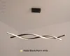 Modern Minimalist Led Aluminum Pendant Light Wave Pendant Light for Living Room Dining Kitchen Room Black/Grey194V