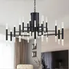 Nordic postmodern LED art villa chandelier living room lobby restaurant gold chandelier creative personality tube lights