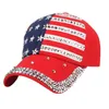 Hip Hop Cap Us USA baseball Cap Kobiety Mężczyźni Lato 2018 Amerykańska Flaga Kryształ Baseball Snapback Hip Hop Hat Women Caps