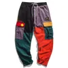 Mode-Aelfric Eden Mannen Corduroy Patchwork Pockets Cargo Pants 2018 Harem Harajuku Sweatpants Hip Hop Streetwear Broek Ur51