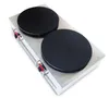 40 cm Diameter keuken voedsel verwerking apparatuur Gas type pannenkoek maken machine, roestvrij staal dubbele kop dunne crêpe maker