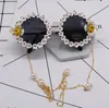 Gros-Vintage lunettes de soleil de mode sculpté insectes diamant fleur visage rond lunettes de soleil 072710