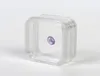 40*40mm Transparent Floating Display Case Earring Gems Ring Jewelry Suspension Packaging Box PET Membrane Stand Holder