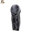 Lusso unisex uomo donna traspirante bandana cappello velluto Durag do doo du rag coda lunga fascia chemio cap accessori per capelli