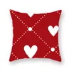 Red Heart Shaped Pillowcase 45x45cm Valentine Day Throw Pillow Cover Wedding Lovers Pillow Case Happy Valentine's Day Home Decor