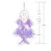 LED Light Dream Catcher Handmade Feathers Car Home Wall Wiszące Dekoracji Ornament Prezent Dreamcatcher Wiatr Christmas Birthday Prezenty