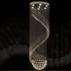 Modern K9 Crystal Chandelier For Spiral Design LED Luxury Crystal Lamp Hanging Interior Ladder Corridor Lamp