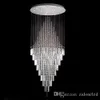 Modern Contemporary Crystal Chandelier Rain Drop Chandeliers H 100" D 40" Stair Lighting for Foyer Hallway Warm/Cool White