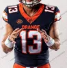 2019 NCAA Syracuse Orange # 2 Eric Dungey 1 Sean Riley 17 Jamal Custis 7 Andre Cisc 86 Trishton Jackson Maillot de football bleu blanc