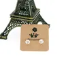 100 pcs/lot 4*4cm Blank Kraft Paper Earring Cards Hang Tag Jewelry Display Ear Stud Cards Favor Label Tag Can Custom Logo