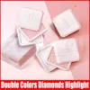 LAISLY Double Colors Facial Shiny Highlighter Waterproof Long Lasting Brighten High Gloss Face Contour Shimmer Highlighting Powder