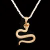 Ciondolo collane serpente animale 4mm catena tennis oro argento colore Bling zircone cubico gioielli collana hip-hop da uomo