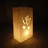 20 stks Bruiloft Decoratie HeartShaped Flame Vertragende Papier Kaarszak DIY Handgemaakte Papier Lantaarns Festival Romantische Decoratieve Kaars Tas