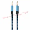 Car o AUX Extention Cable Nylon Braided 3ft 1M wired Auxiliary Stereo Jack 3.5mm Male Lead for smart phone2403869