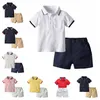 Boy designer Clothing Set Summer baby boys Clothes Suit Shorts Sleeve Tops+Shorts 2PCS Outfits Children Casual Tracksuit boutiques clothing