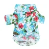 犬の服夏のビーチTシャツの小さなベストプリントハワイアパレルペット旅行花の半袖服猫ブラウスジャンプスーツ衣装供給