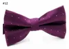 Stripe Bowtie 15 färger 12 * 6cm Bowknot Spots Solid Color Bow Tie Mäns Slips Set för Fars Dag Mäns Business Bowtie Julklapp