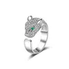 Leopardenkopf-Ring, modischer Leopardenkopf-Diamantring, Tierkopfring, kreativer Schmuck aus Roségold und Silber, Bandringe278I