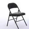 Fashion Free shipping Wholesales HOT 4pcs Elegant Foldable Iron & PVC Chairs for Convention & Exhibition Black