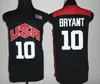 NCAA 2012 팀 미국 낮은 부로 33 Bryant Jersey 대학 남자 고등학교 농구 하이너 꿈 빨간색 흰색 파란색 스티치 스포츠 팬들을위한 최고 품질 판매