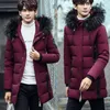 Down Jacket Men's Long Section Thick Warm White Duck Hooded Fur Collar Winter1 Phin22