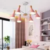 Macaron Färg Semi Flush Mount Taklampa Hotell Restaurang Hall Bedroom Baby Room Green Pink Färgglada Iron Wood Bird Lighting