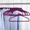Multifunktionale Reihe von Kleiderbügeln für Bekleidungsgeschäfte mit Haken, rutschfeste, beflockte Kleiderbügel ohne Spuren, schwarze Kleiderbügel, Größe 44,50 cm, SN2066