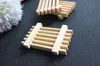 200pcs Wooden Soap Dish Tray Holder Storage Soap Rack Natural Bamboo Box Container for Bath Shower Bathroom Wholesale SN2548