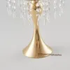 Ślub złoty akrylowy Kryształ Candelabra Tealight Holder Candelabras Party Decor Seniu0371