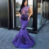 Abiti da ballo color lavanda Appliques Mermaid Woman Illusion Prom Dress Hot Girl Lady Sexy Laurea Abiti da cerimonia per il ritorno a casa