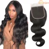 Atacado Cabelo Brasileiro Renda Fecho 100% Malaio Peruano Corpo Indiano Onda Cor Natural Cabelo Humano Fechamento Superior Livre Sem Emaranhado