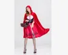 2020レディースハロウィーンスーツデザイナーレディーススーツ贅沢なリトルレッドライディングフードコスチューム女性マクロクドレスコスプレ