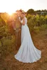 Simplea богемные дешевые кружевные платья больших размеров с глубоким V-образным вырезом и шифоном длиной до пола, элегантное свадебное платье, свадебное платье, Vestidos estidos