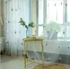 Sheer Curtains Ins Nordic rhombic embroidered window white yarn semi shading curtain balcony bedroom partition