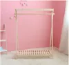 INS Multifunctional Clothes Hat Rack Children Cabinets Creative Solid Wood Floor Clothing Racks Wooden Cloth Store Display Shelf