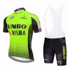 Conjuntos jumbo equipe nova fluor verde ciclismo camisa 20d bicicleta shorts ropa ciclismo verão secagem rápida pro ciclismo maillot calças roupas