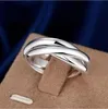 Helt nya tre varv sterling silver smycken ring sr167, helt ny 925 silver finger ringar band ringar