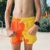 Sommarsimning Shorts Färg Byt badkläder Temperaturkänsliga färgförändrade strandbyxor Badstammar Shorts för barn