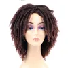 6 Inches Curly Dreadlock Wigs for Women 4 Colors Ombre Short Afro Synthetic Kinky Curl Wig African American Natural Black Hair WIG LS36
