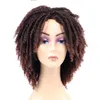 Pruiken 6 inch Krullend Dreadlock Pruiken voor Vrouwen 4 Kleuren Ombre Korte Afro Synthetische Kinky Krul Pruik Afro-Amerikaanse Natuurlijke Zwart haar PRUIK