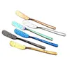 7 colori in acciaio inox 304 coltello da burro formaggio dessert marmellata spalmatore crema coltelli posate occidentali strumento di alimentazione del bambino CCA11468-A 100 pezzi