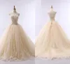 2022 Light Champagne Wedding Dresses Ball Gowns Nigerian Lace Applique Beaded Sweetheart Lace-up Bridal Gowns Vestidos De Novia Real Image