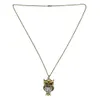 Rhinestone pingentes coruja colar para mulheres cristal vintage cor ouro longo colares moda