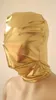 Kostuumaccessoires Shiny Metallic Spandex Metal Gold Color Zentai Costumes Party Halloween Mask/Hood