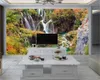 3D-kamer behang Custom Photo Mooie landschap Waterval HD Digital Printing Vochtbestendig Muurdocument