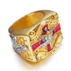 Anello Templare Oro Red Oro Red Gold Red Gold, Anello Templare in Hoc Signore Vincess Cross Jewel 316 Anelli massonici in acciaio inossidabile