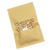 9x13cm kraft Paper Zipper Lock Bag with Clear Window for Dried Nuts Beans Food Grade Paper Package Zipper Nuts Snacks Packed Pouch1062185