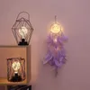 Dream Catcher Z Night Light Pióra Lekkie Przenośne Handmade Night Light Wall Wiszące Dekoracji Pokój Wystrój Domu